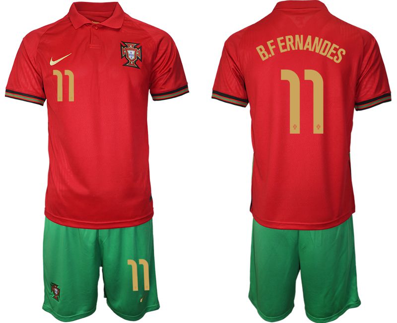 Men 2020-2021 European Cup Portugal home red #11 Nike Soccer Jersey
